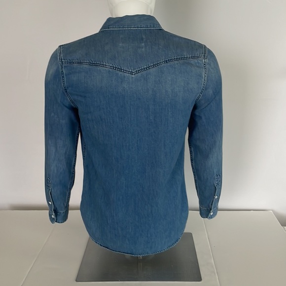7 For all Mankind Mens Denim Snap Shirt - Picture 10 of 16